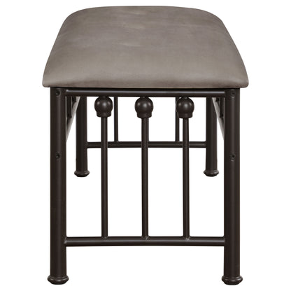 Livingston Microfiber Upholstered Bench Brown and Bronze