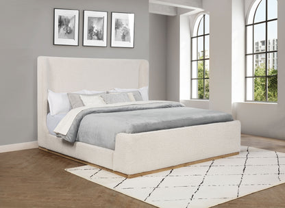 Nala Upholstered Eastern King Sleigh Bed Cream
