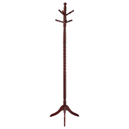 Riona 6 Hook Freestanding Wood Coat Rack Hat Hanger Merlot
