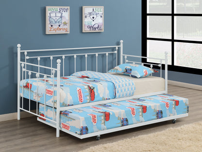 No Foundation/Box Spring Requiredcus Metal Twin Daybed with Trundle White