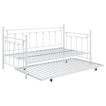 No Foundation/Box Spring Requiredcus Metal Twin Daybed with Trundle White