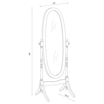 Foyet Wood Adjustable Full Length Cheval Mirror Merlot