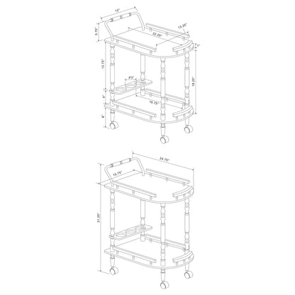 Palmer 2-tier Rectangular Wood Bar Cart Merlot
