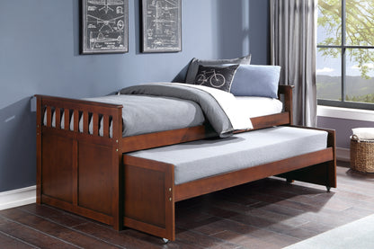 Homelegance Twin Over Twin Bed Dark Cherry Finish Rowe B2013RTDC-1