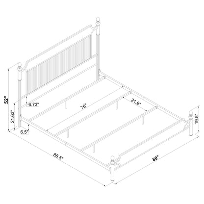 Cameron 51-inch Metal Eastern King Panel Bed Black