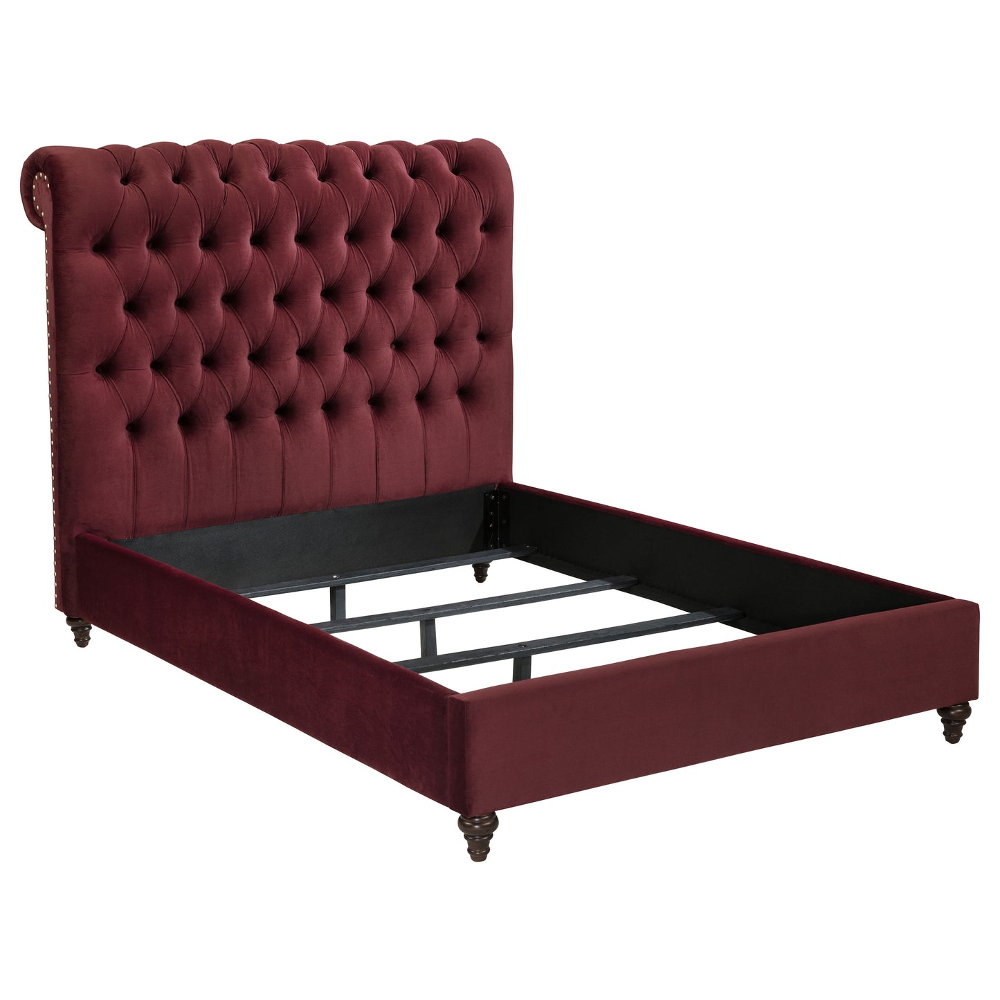 Devon 57-inch Upholstered Full Headboard Wine Red
