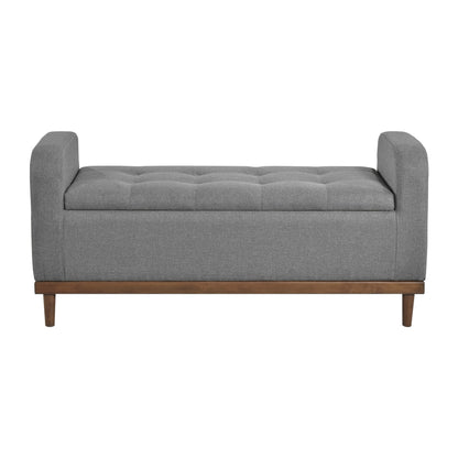 Homelegance Brigitte Storage Bench Gray Textured Fabric Upholstery 4590GY