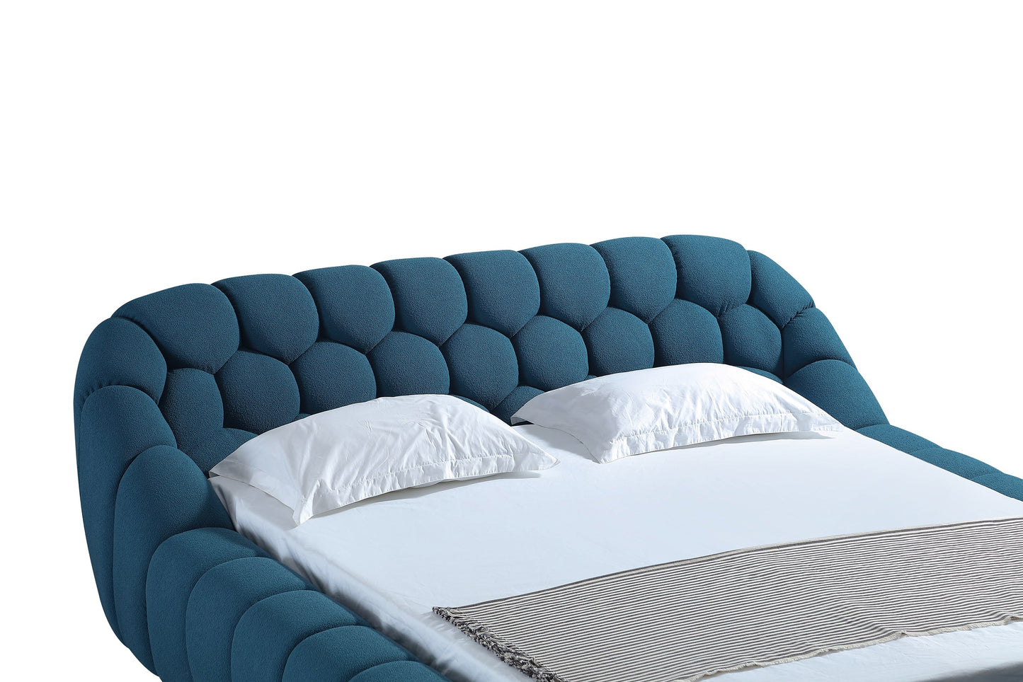 Divani Casa Yolonda Modern Dark Teal Fabric Bed