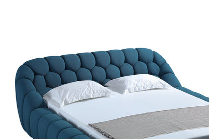 Divani Casa Yolonda Modern Dark Teal Fabric Bed