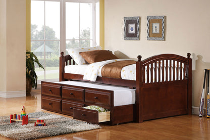 No Foundation/Box Spring Requiredrwood 3-drawer Twin Bed with Captains Trundle Chestnut