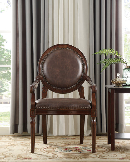 Homelegance Aldermont Dark Brown Faux Leather Desk Chair 4524DBR