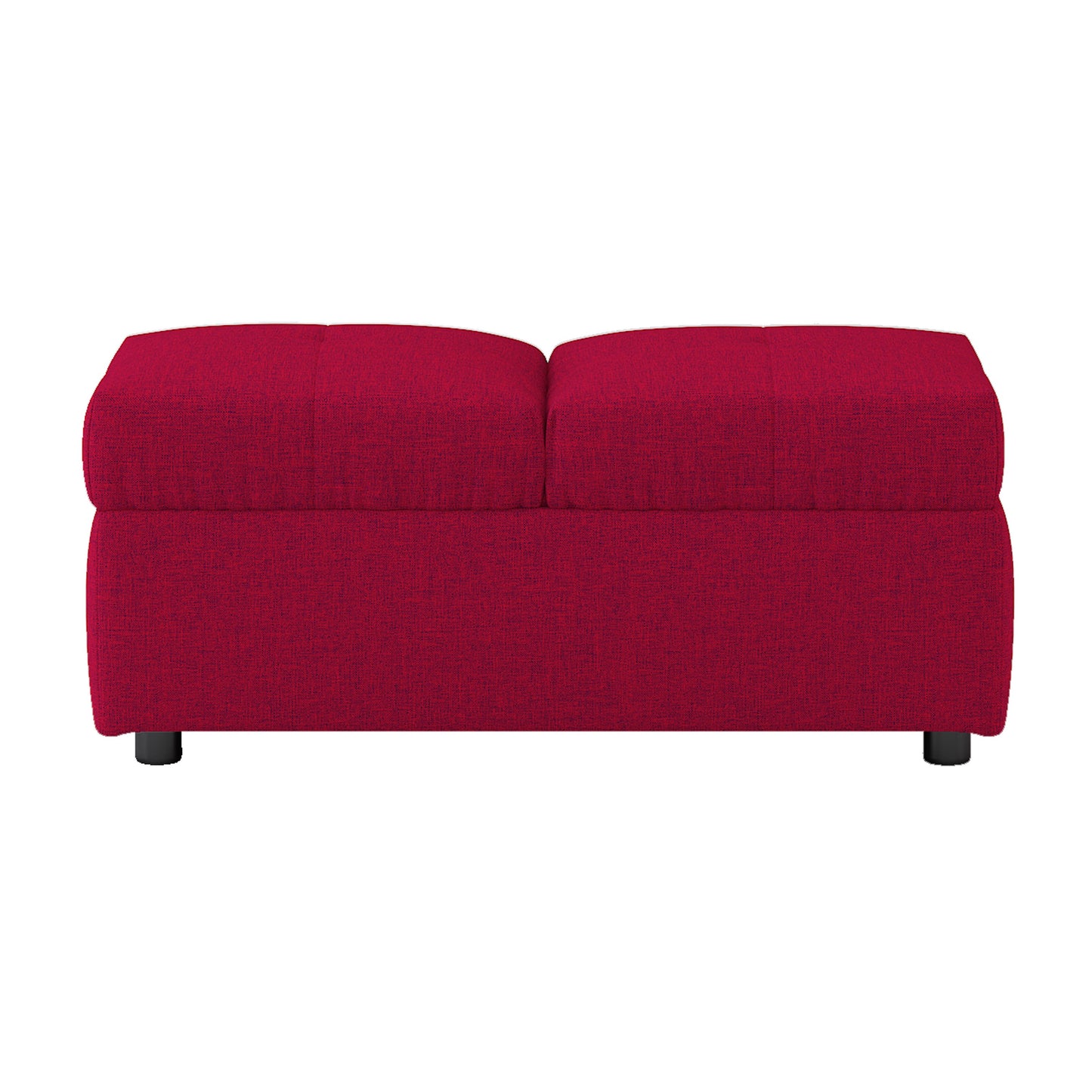 Homelegance Denby Storage Bench with Tufted Top in Textured Red 4573RD