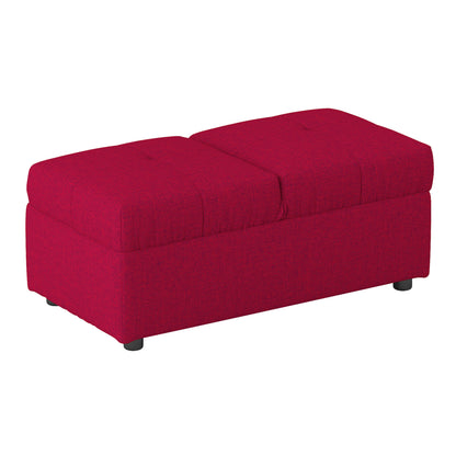 Homelegance Denby Storage Bench with Tufted Top in Textured Red 4573RD
