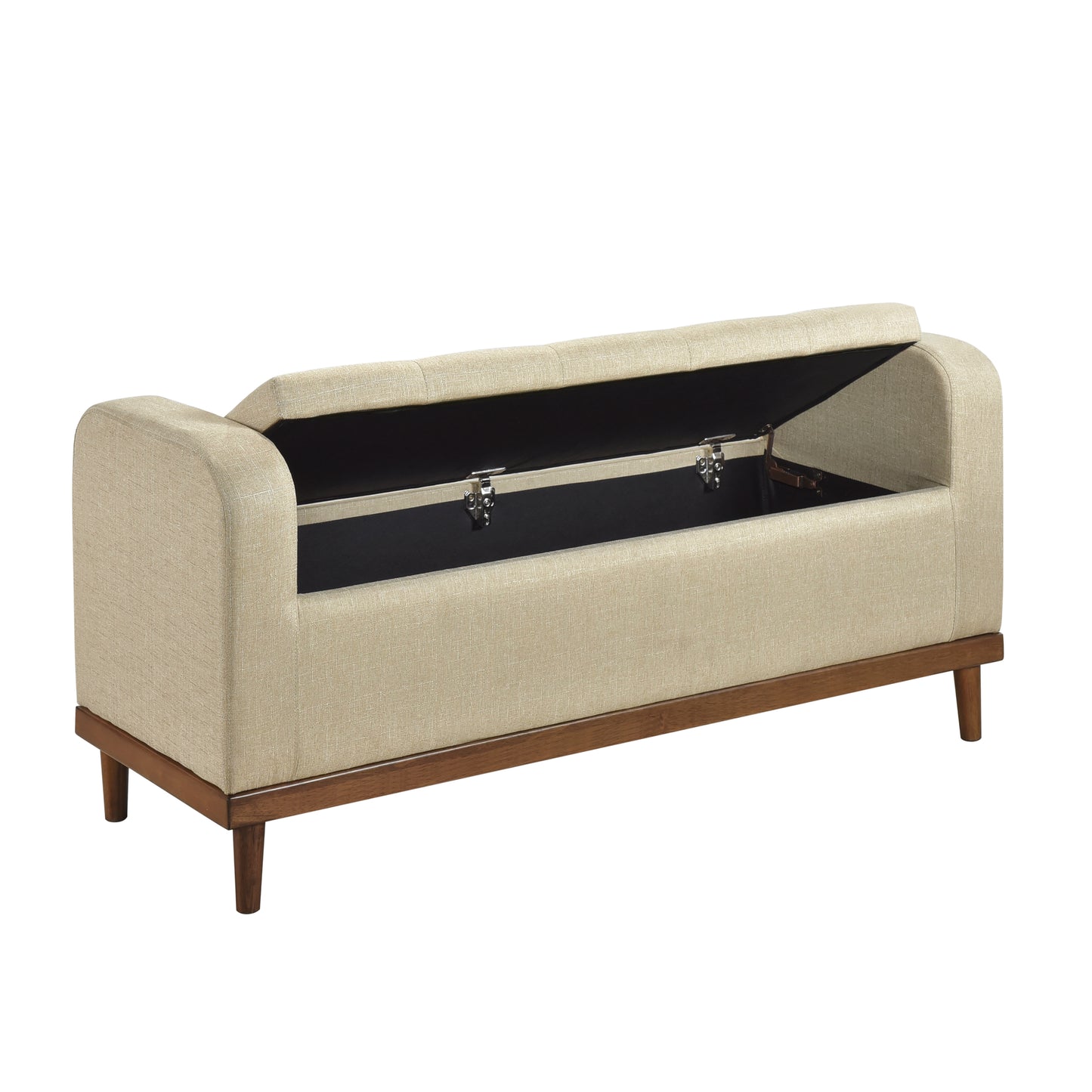 Homelegance Brigitte Storage Bench Light Brown Textured Fabric 4590BR