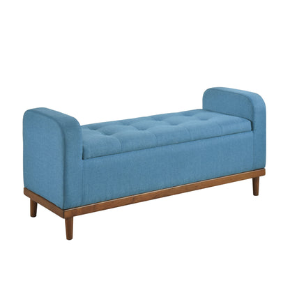 Homelegance Brigitte Storage Bench in Blue Textured Fabric 4590BU