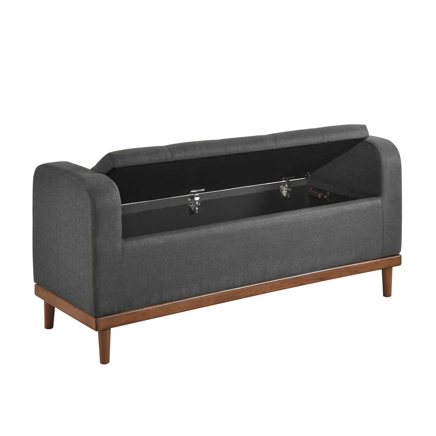 Homelegance Brigitte Storage Bench Dark Gray Textured Fabric 4590DG