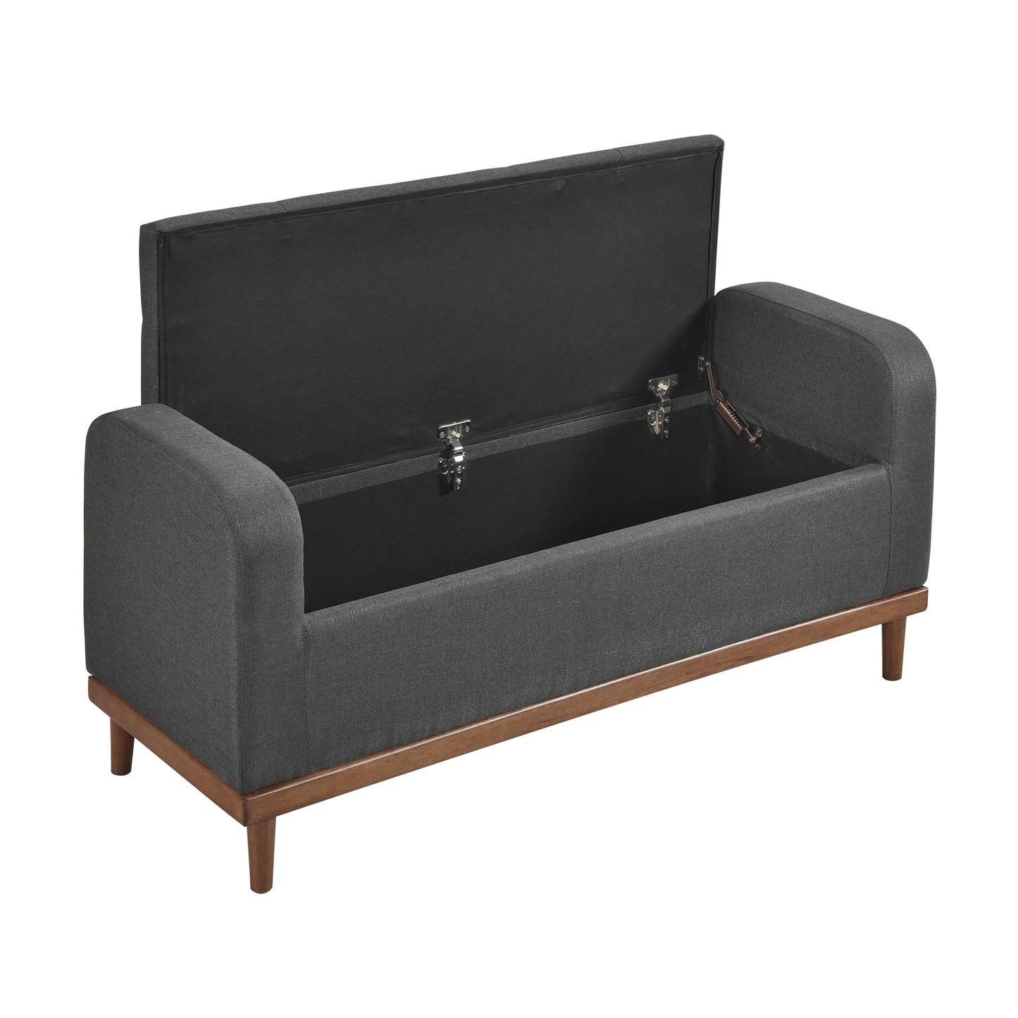 Homelegance Brigitte Storage Bench Dark Gray Textured Fabric 4590DG