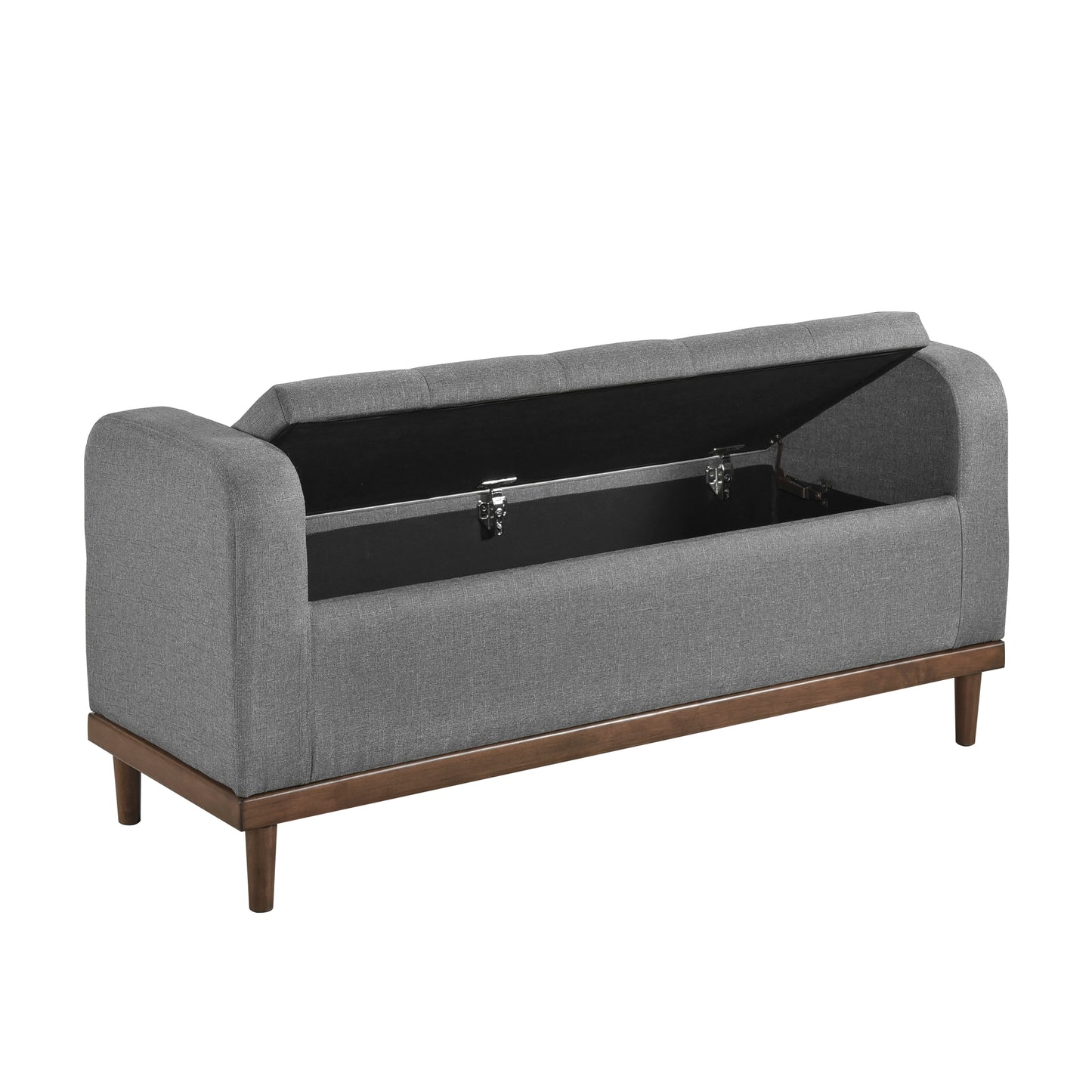 Homelegance Brigitte Storage Bench Gray Textured Fabric Upholstery 4590GY