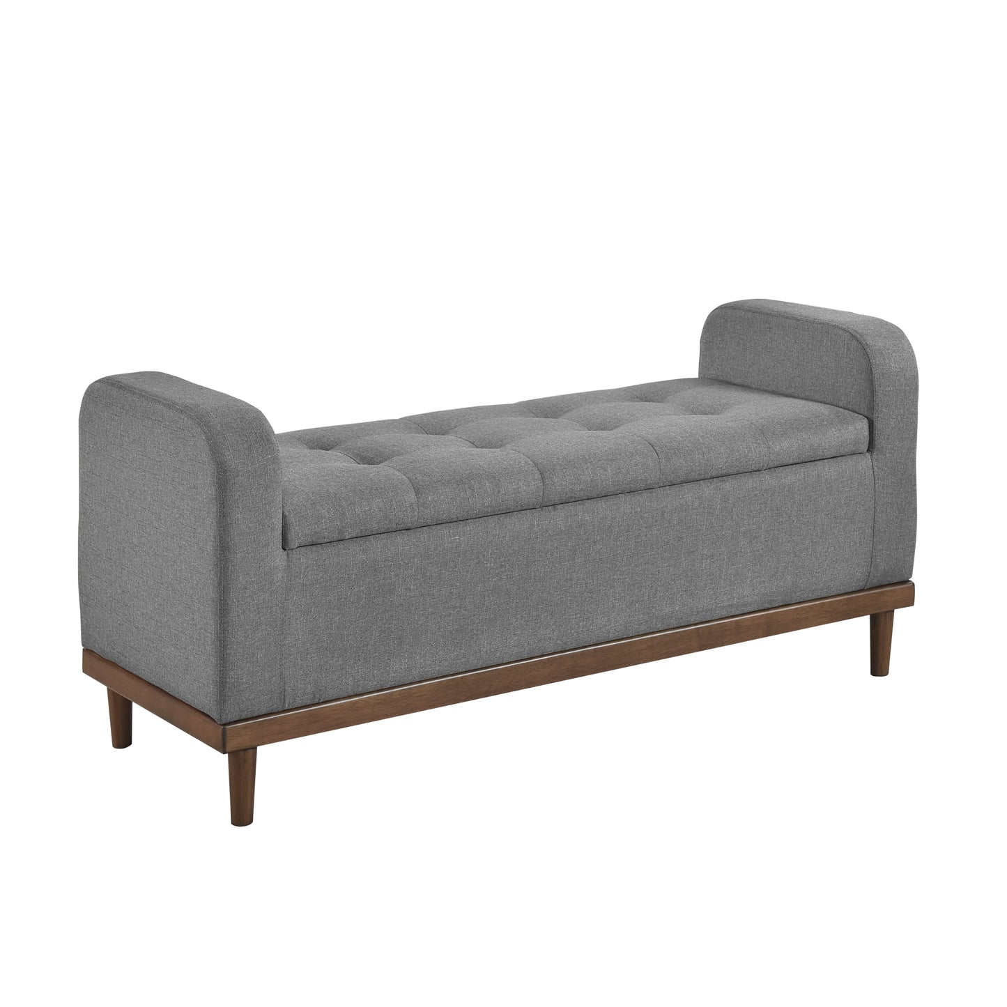 Homelegance Brigitte Storage Bench Gray Textured Fabric Upholstery 4590GY