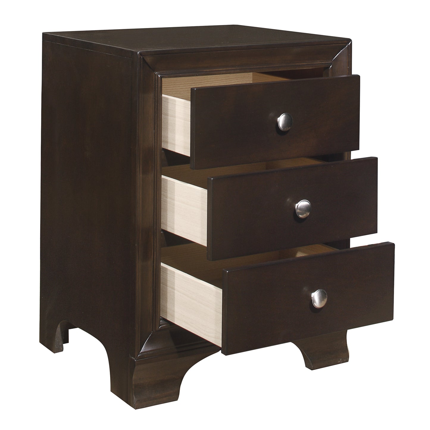 Homelegance Nightstand Centralia Brown Finish with USB Ports and Storage 4598BCU