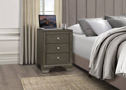 Homelegance Nightstand Centralia Gray Finish with USB Ports 4598GYU