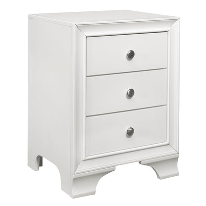 Homelegance Centralia Nightstand White Finish with USB Ports and Drawers 4598WTU