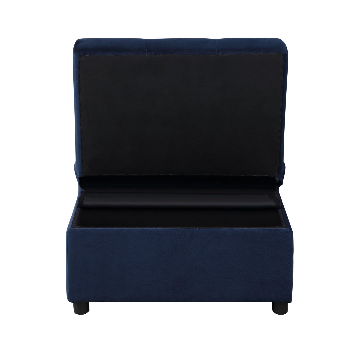 Homelegance Garrell Storage Bench Dark Blue Velvet Upholstery 4615-F1
