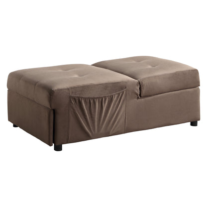 Homelegance Garrell Storage Bench Velvet Upholstered Brown 4615-F2