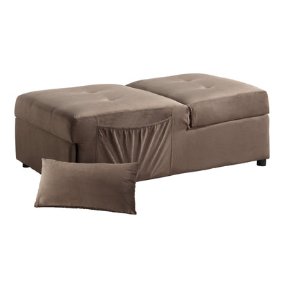 Homelegance Garrell Storage Bench Velvet Upholstered Brown 4615-F2