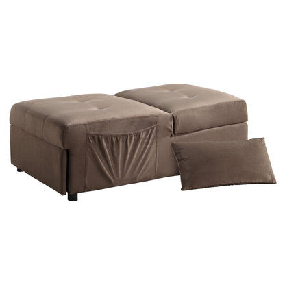 Homelegance Garrell Storage Bench Velvet Upholstered Brown 4615-F2