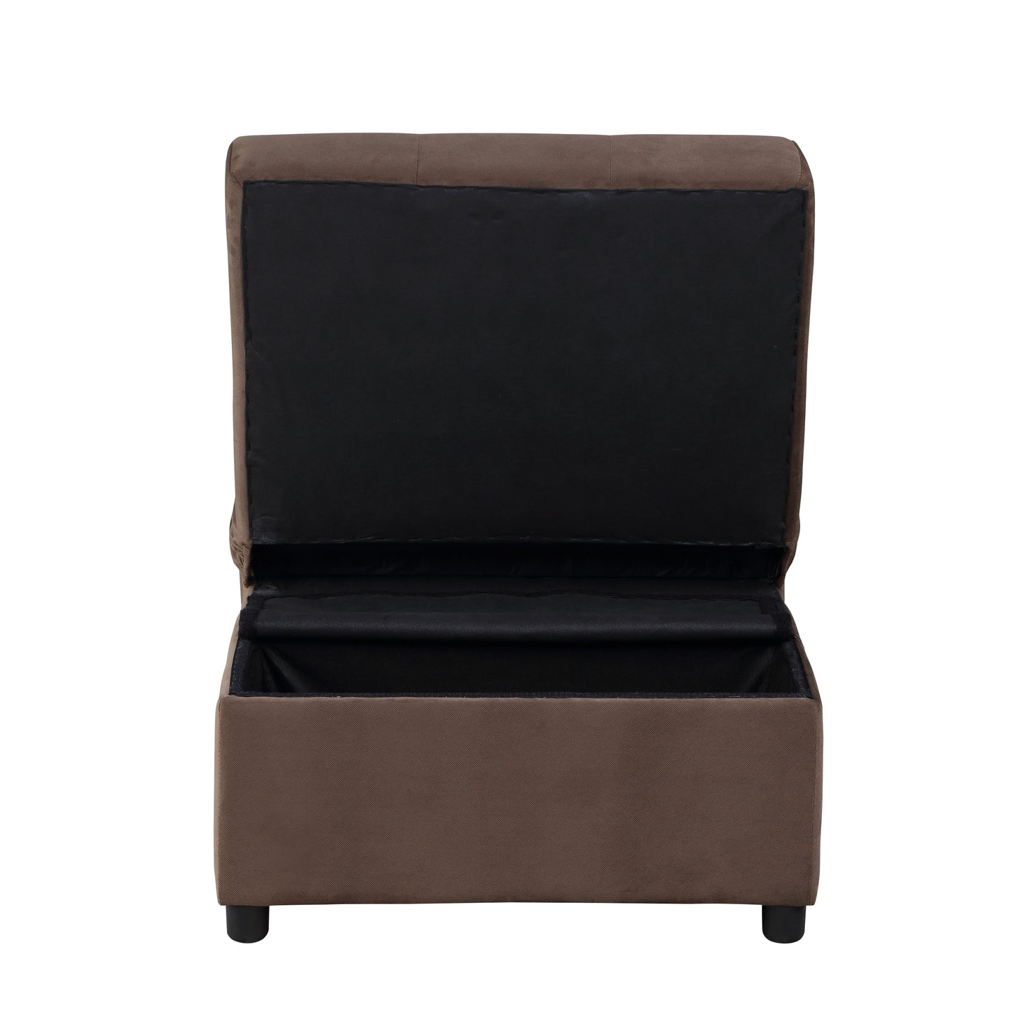 Homelegance Garrell Storage Bench Velvet Upholstered Brown 4615-F2