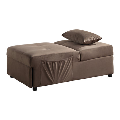 Homelegance Garrell Storage Bench Velvet Upholstered Brown 4615-F2