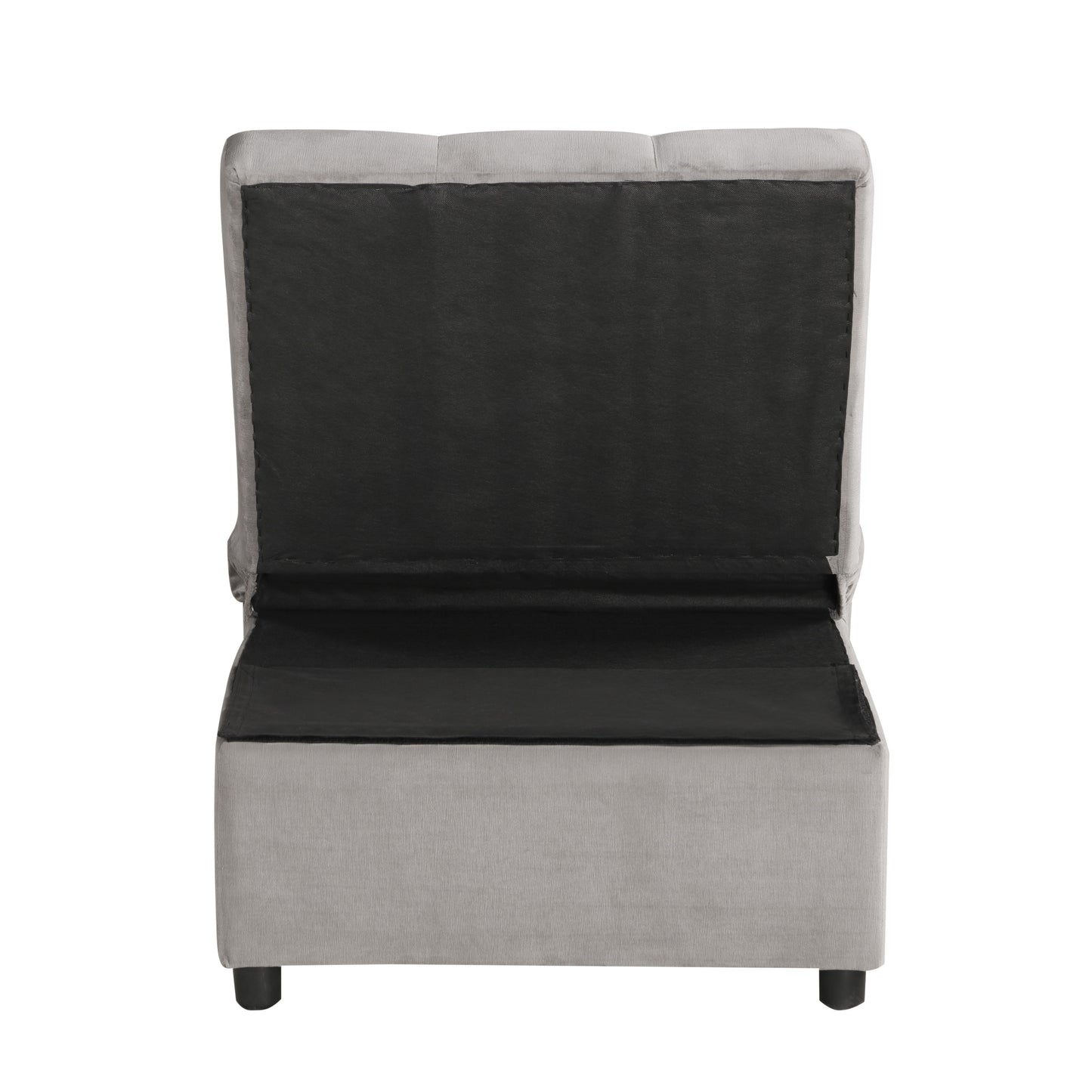 Homelegance Garrell Storage Bench Velvet Upholstered Brownish Gray 4615-F4