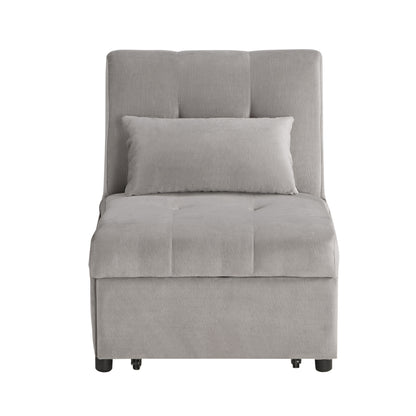 Homelegance Garrell Storage Bench Velvet Upholstered Brownish Gray 4615-F4