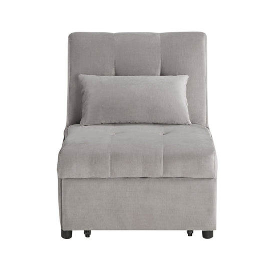 Homelegance Garrell Storage Bench Velvet Upholstered Brownish Gray 4615-F4