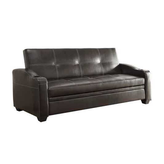 Homelegance Caffery Dark Brown Faux Leather Sectional Sofa 4829DB