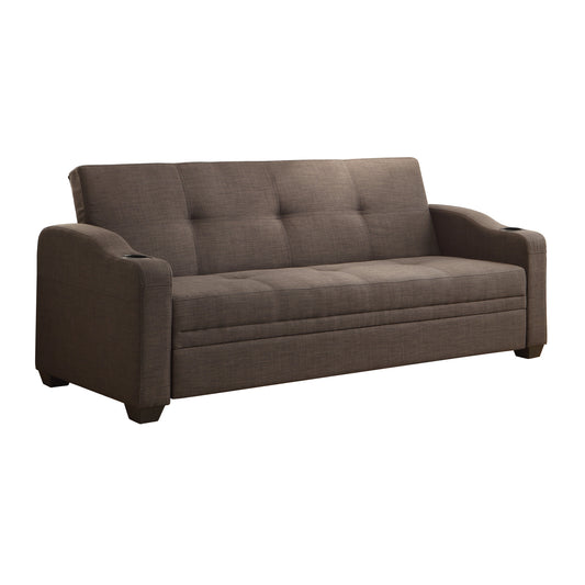 Homelegance Caffery Gray Sectional Sofa with Cup Holders and Click Mechanism 4829LN