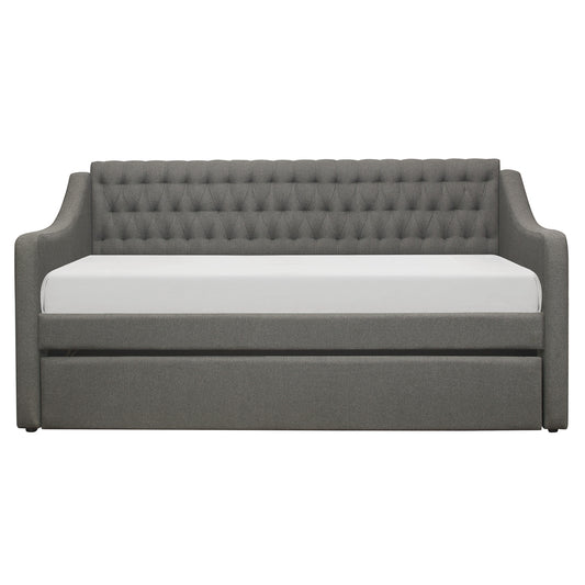 Homelegance Daybed with Trundle Dark Gray Flannel LaBelle 4866DG