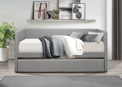 Homelegance Adra Daybed with Trundle Gray Faux Leather 4949GY