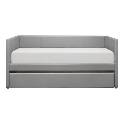 Homelegance Adra Daybed with Trundle Gray Faux Leather 4949GY