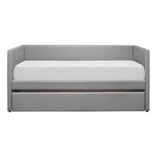 Homelegance Adra Daybed with Trundle Gray Faux Leather 4949GY