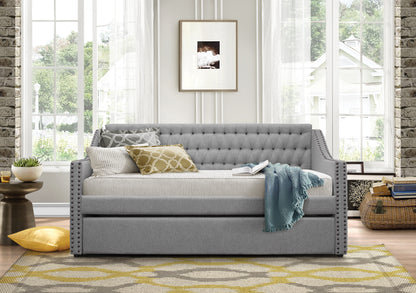 Homelegance Tulney Daybed with Trundle Gray Fabric Elegant Design 4966