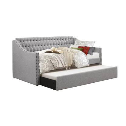 Homelegance Tulney Daybed with Trundle Gray Fabric Elegant Design 4966