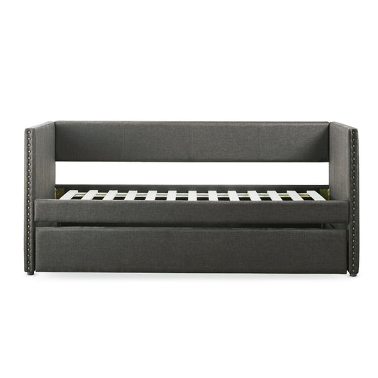 Homelegance Therese Daybed with Trundle Gray Fabric 4969GY