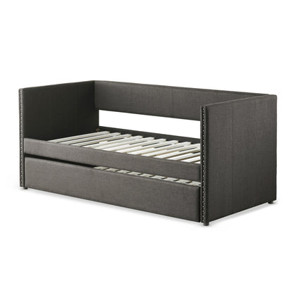 Homelegance Therese Daybed with Trundle Gray Fabric 4969GY