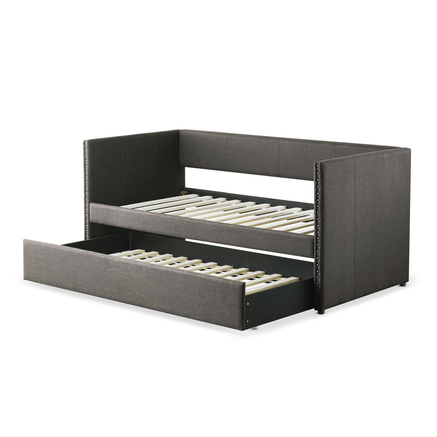 Homelegance Therese Daybed with Trundle Gray Fabric 4969GY