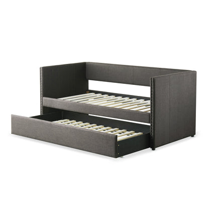 Homelegance Therese Daybed with Trundle Gray Fabric 4969GY