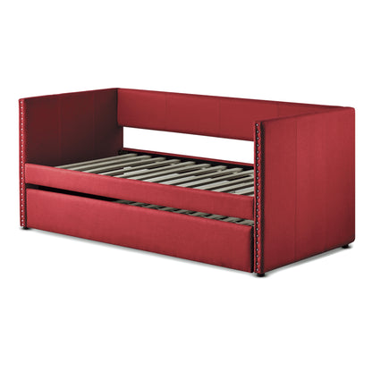 Homelegance Therese Daybed with Trundle Red Fabric 4969RD