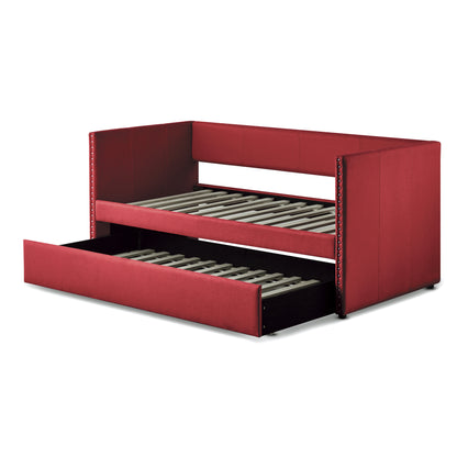 Homelegance Therese Daybed with Trundle Red Fabric 4969RD