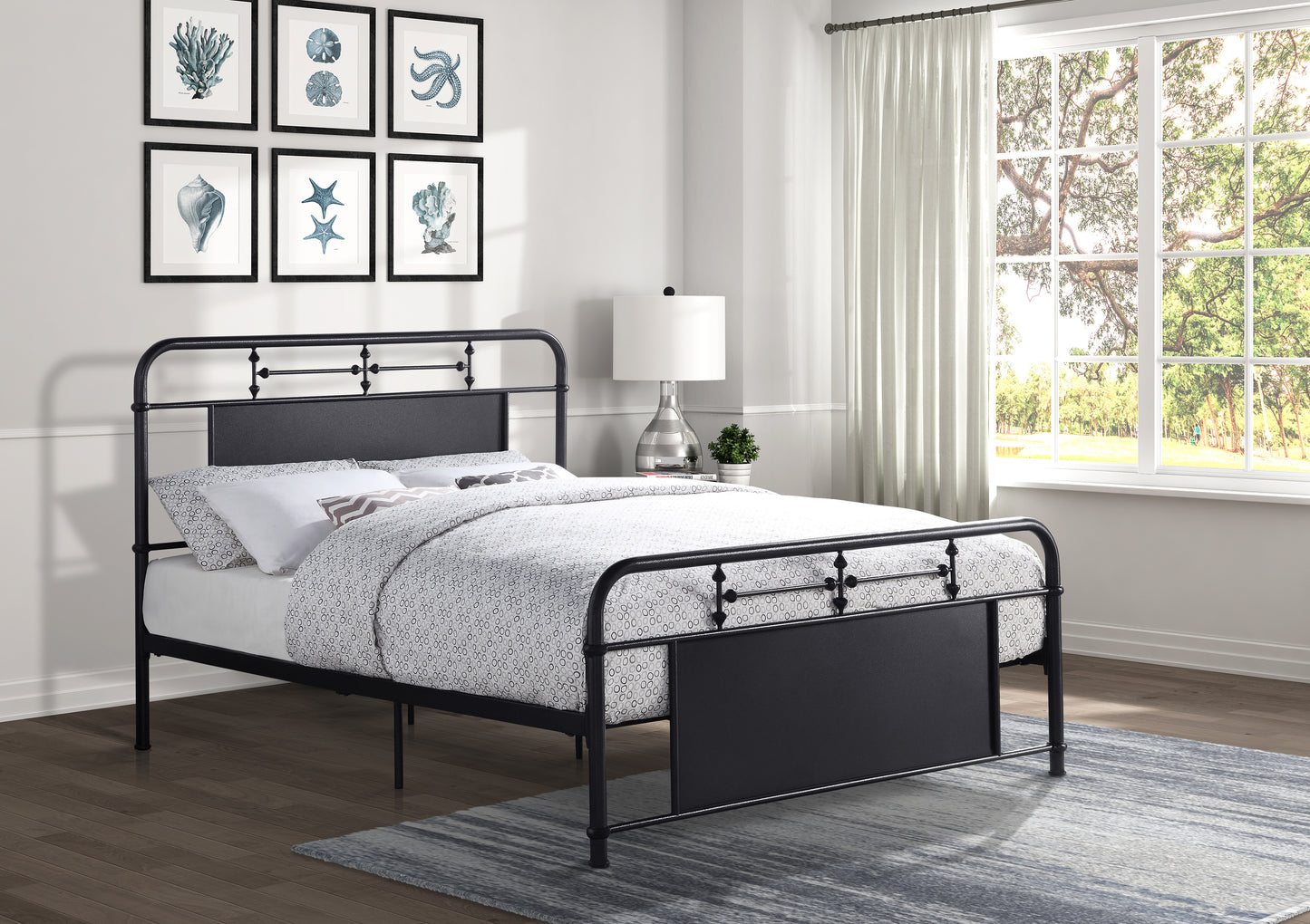 Homelegance Queen Bed Blanchard Mottled Silver Finish 4982-1